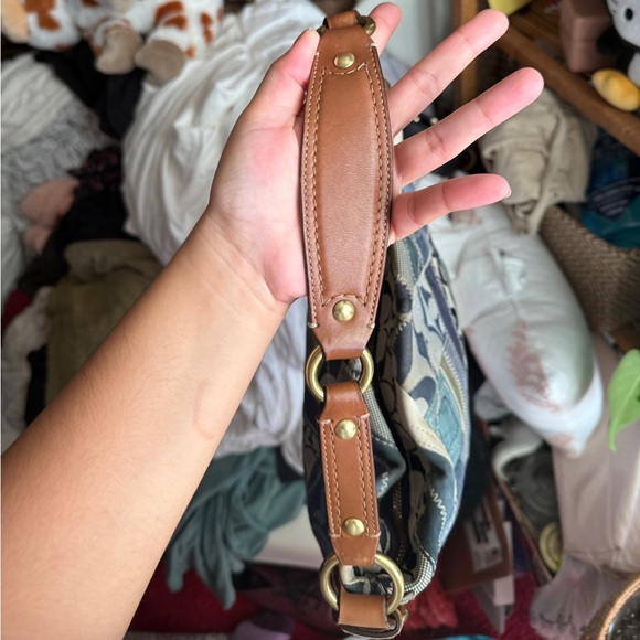 Vintage Y2K Coach Carly Blue Denim Patchwork Shoulder Bag 12215 - Picture 12 of 14